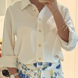 Zara Cream Button-Down Shirt